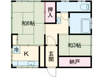 山梨荘(2K/1階)の間取り写真