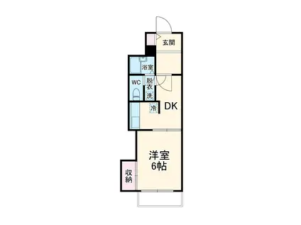 サンシャインビル北棟(1DK/2階)の間取り写真