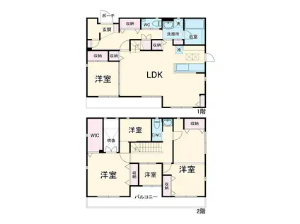 小田急電鉄小田原線 鶴巻温泉駅 徒歩7分 2階建 築10年(5LDK)の間取り写真