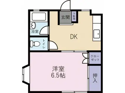 コーポ松本(1DK/1階)の間取り写真