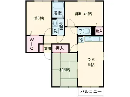 シャトーファミリーハイツA(3DK/2階)の間取り写真