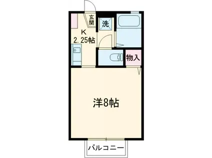 シャトーグランドハイムA(1K/2階)の間取り写真