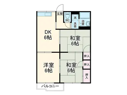 コーポ後藤B(3DK/2階)の間取り写真