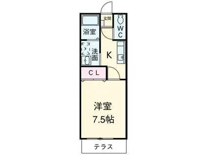 メゾン林(1K/2階)の間取り写真