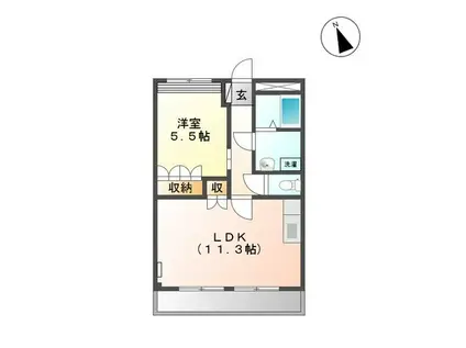 ラ・メール塩浜(1LDK/2階)の間取り写真