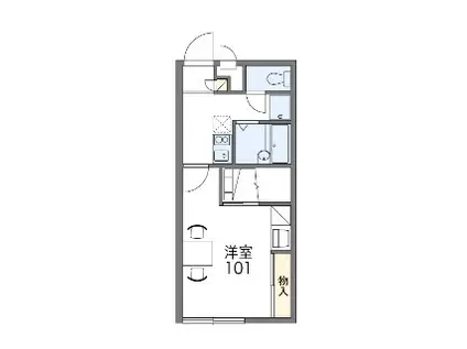 東海道本線 袋井駅 徒歩63分 2階建 築28年(1K/1階)の間取り写真