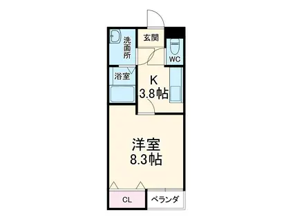 ウィンド(1K/1階)の間取り写真