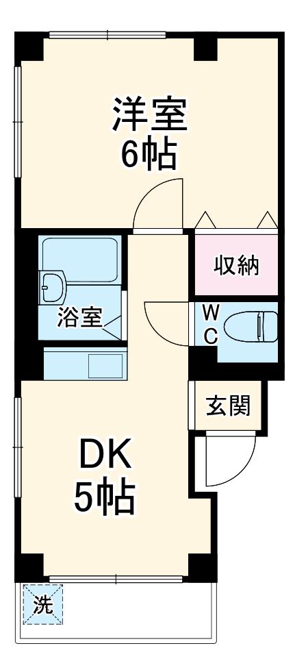 ラ・フルール日吉(1DK/3階)の間取り写真