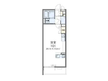 レオネクストSEI(ワンルーム/1階)の間取り写真