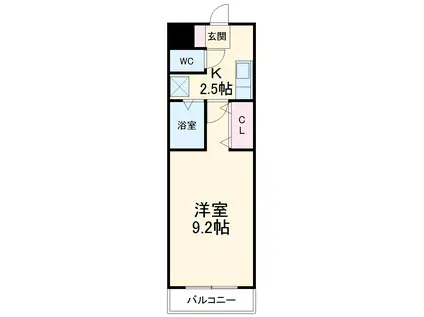 A・CITY弁天(1K/4階)の間取り写真