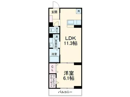 オレンジハウス(1LDK/3階)の間取り写真