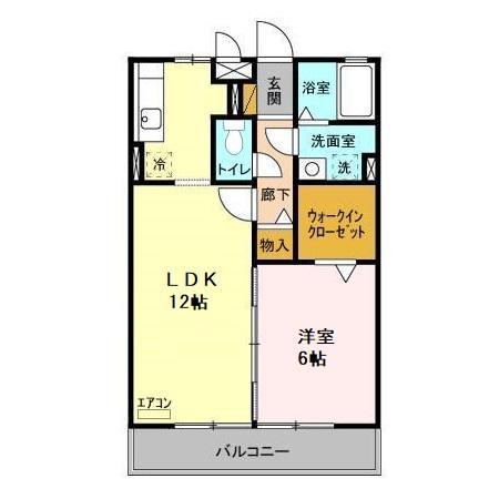 ロイヤルクレールA(1LDK/1階)の間取り写真