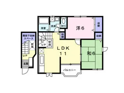 アグリーアブルハウスⅠ(2LDK/2階)の間取り写真