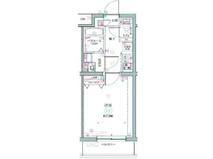 クレヴィスタ立石Ⅱ(1K/2階)の間取り写真
