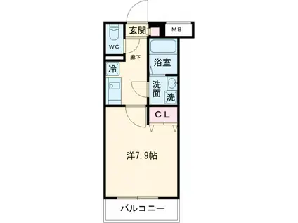 クレヴィスタ立石Ⅱ(1K/2階)の間取り写真