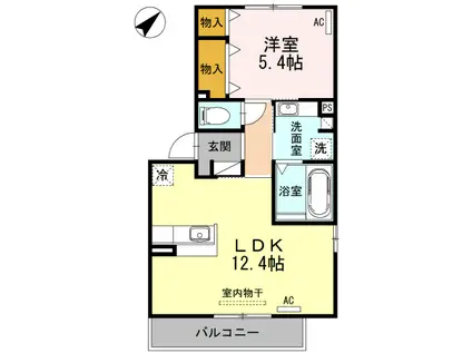 クレール みよし(1LDK/2階)の間取り写真