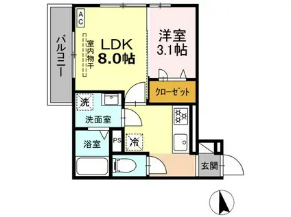 遠州鉄道 助信駅 徒歩15分 2階建 築1年(1LDK/2階)の間取り写真