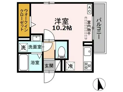 遠州鉄道 助信駅 徒歩15分 2階建 築1年(ワンルーム/2階)の間取り写真