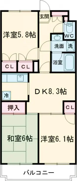 プライムアーバン武蔵小金井 3階階 間取り