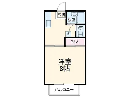 パークサイド六高台(1DK/2階)の間取り写真