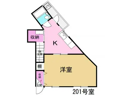 エクセル田中(1K/2階)の間取り写真