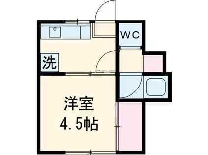 ハウスタカシマB棟(1K/1階)の間取り写真
