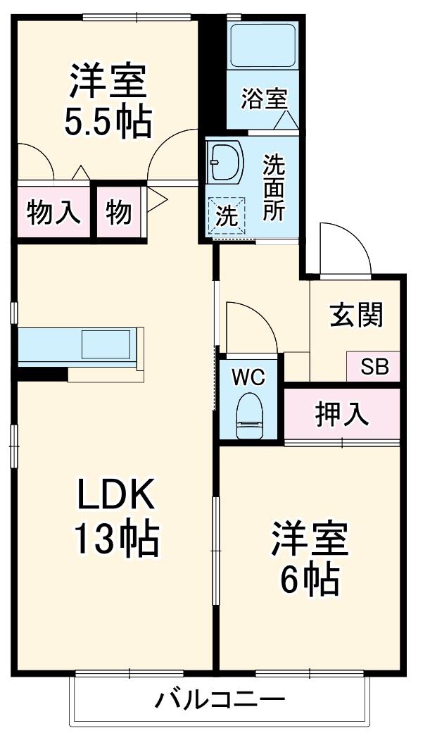レジデンス 翼(2LDK/1階)の間取り写真