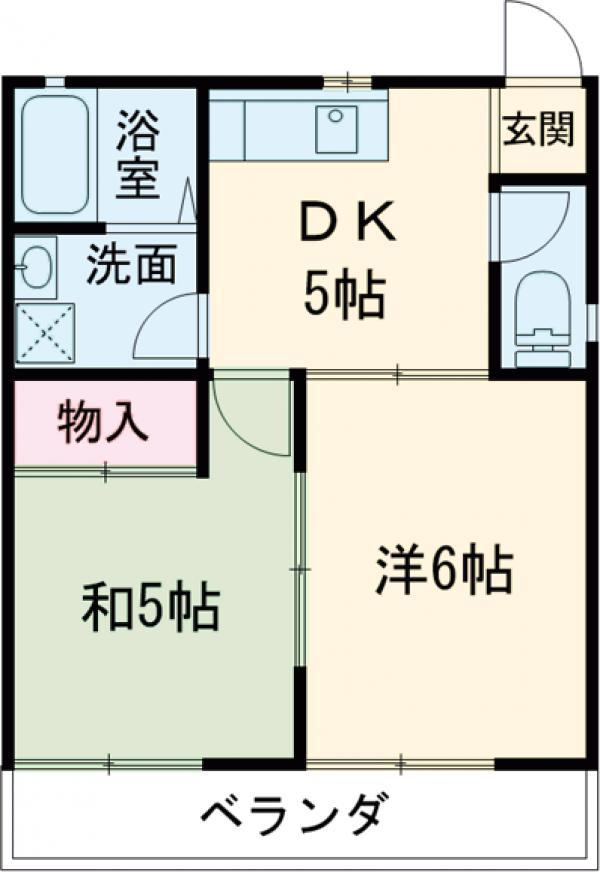 クリエールサン(2DK/3階)の間取り写真