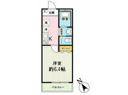 キャメル新河岸3(1K/1階)の間取り写真