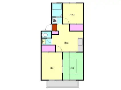 ハイツきくB(3DK/2階)の間取り写真