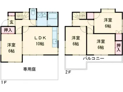 中央本線 八王子駅 バス乗車時間：20分 四谷バス停で下車 徒歩11分 2階建 築40年(4LDK)の間取り写真