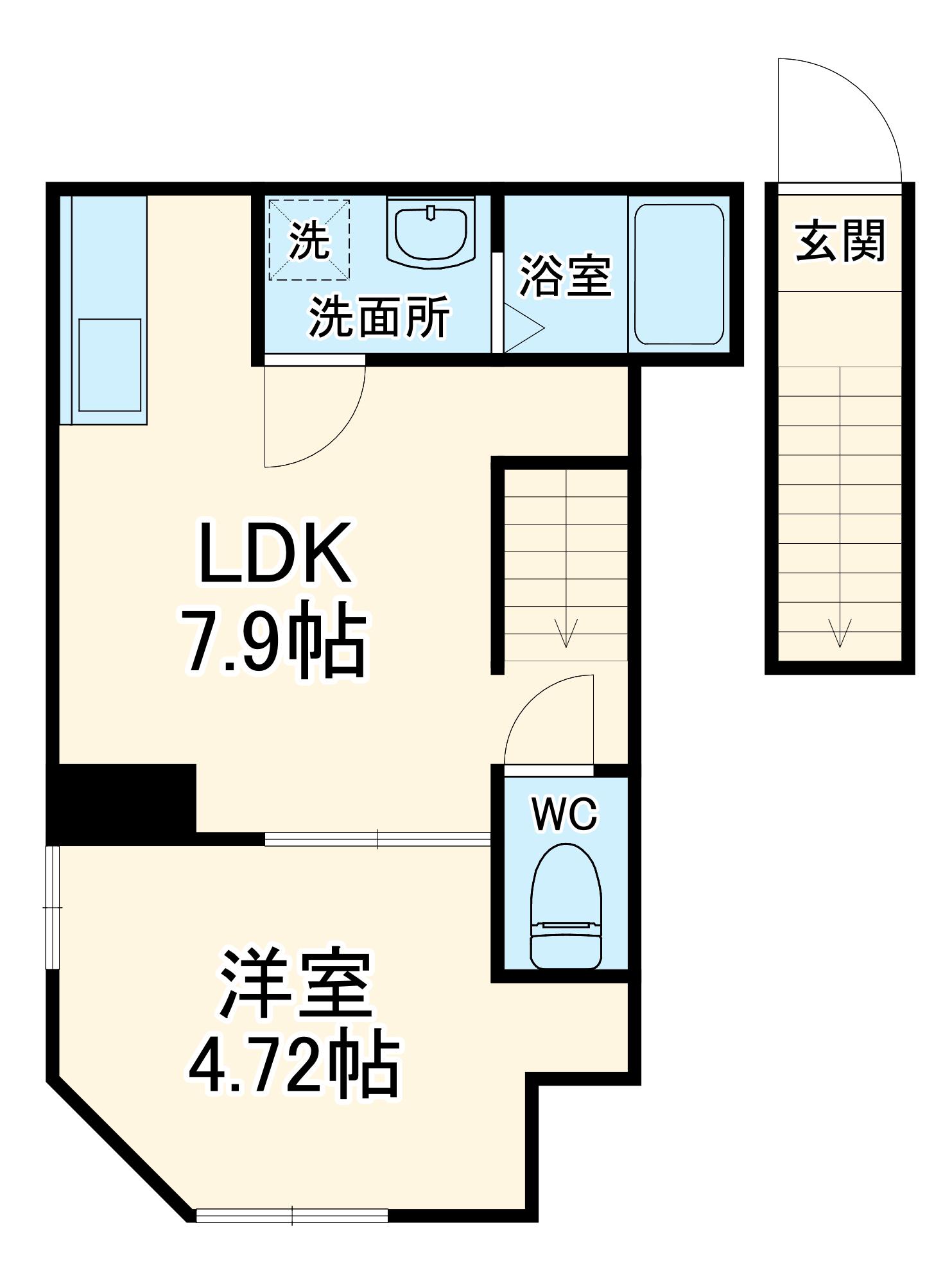 リベルテ村上(1LDK/2階)の間取り写真
