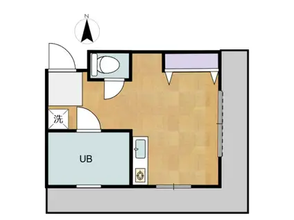 シンコウハイツ(ワンルーム/3階)の間取り写真