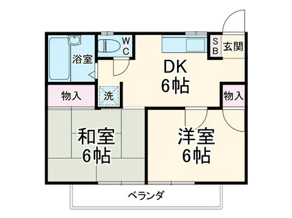 プレジオグリーン(2DK/1階)の間取り写真