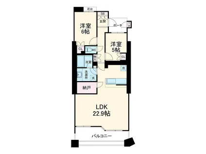 ヨコハマタワーリングスクエア ザ・イースト(2SLDK/14階)の間取り写真