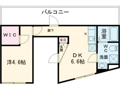 PLENO CASA(1SDK/4階)の間取り写真
