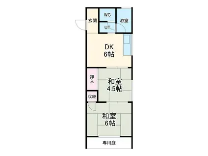 山田コーポ(2DK/1階)の間取り写真