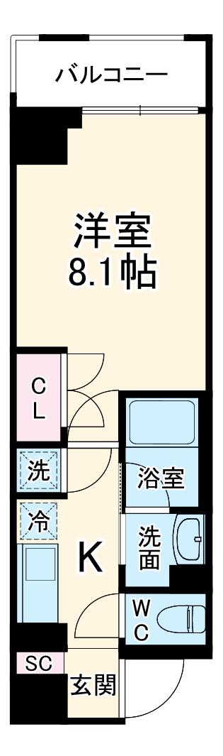 AVANTI ARATAMABASHI(1K/5階)の間取り写真