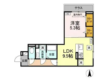 DーROOM元横山町2丁目(1LDK/1階)の間取り写真
