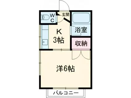 サンライズ鶴川(1K/1階)の間取り写真