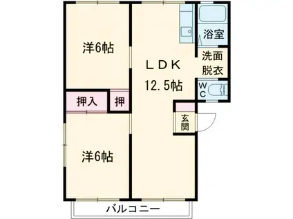 サンライフ本町田(2LDK/2階)の間取り写真