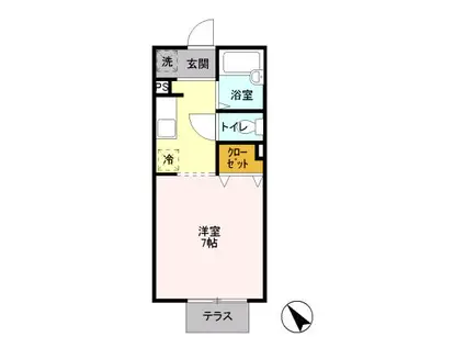 エンドレス(ワンルーム/1階)の間取り写真