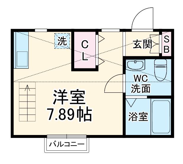シエルブルー(ワンルーム/2階)の間取り写真