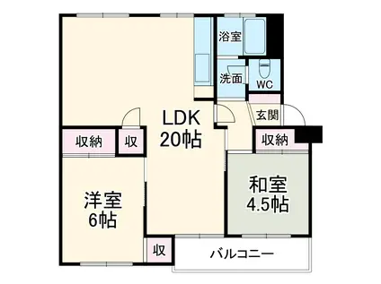 小幡ハイツ(2LDK/2階)の間取り写真