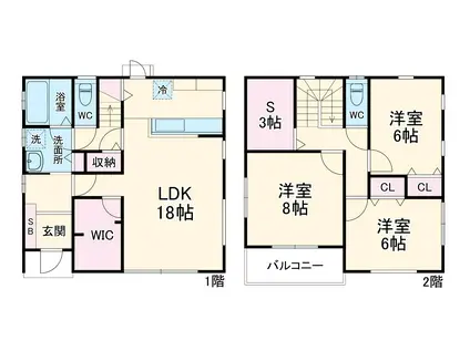 名鉄名古屋本線 有松駅 徒歩17分 2階建 築10年(3SLDK)の間取り写真