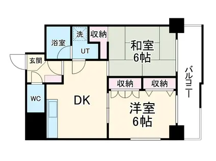 エクセル花の木(2DK/2階)の間取り写真