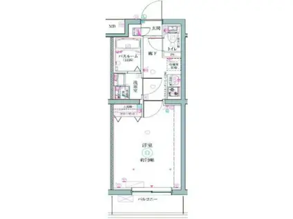 クレヴィスタ立石Ⅱ(1K/2階)の間取り写真