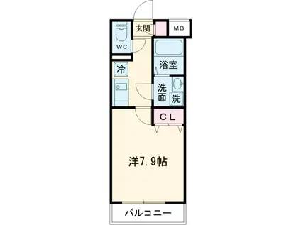 クレヴィスタ立石Ⅱ(1K/5階)の間取り写真