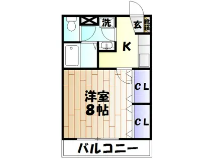 アーバン相生(1K/1階)の間取り写真