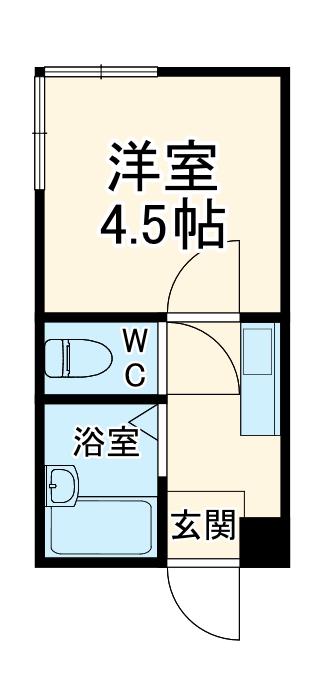 桜ヶ丘アイランド(1K/2階)の間取り写真